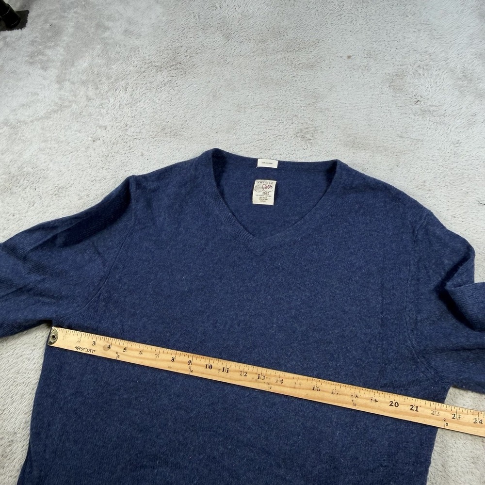 Article 365 Sweater Mens Navy 100% Cashmere V-Neck Pullover Soft Lightweight - Picture 3 of 6